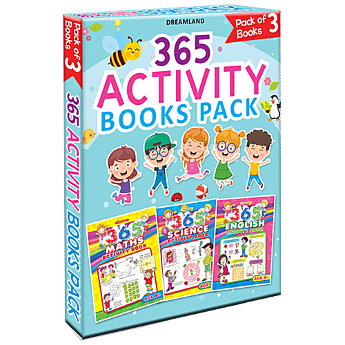 Dreamland 365 Activity Books - Maths, Science & English, 3 pcs  Colourful Images, Fun With Education