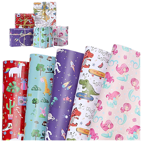 Buy CS Gift Wrapping Paper Assorted Design & Colours Online at Best