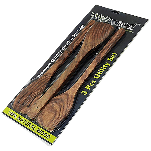 Buy Wellwood Wooden Spatulas 100 Natural Wood Online at Best Price