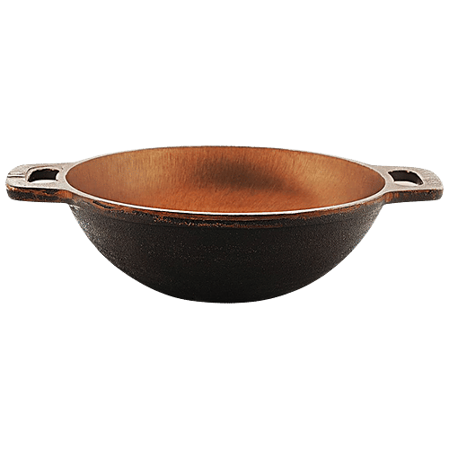 Trm Cast Iron Kadai - 23 cm, Round Bottom, 1.5 l