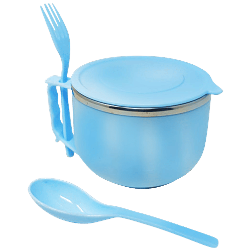 Trm Multi-Use/Maggie Noodle Soup Bowl With Lid & Spoon Holder - Insulated Stainless Steel, 650 ml  