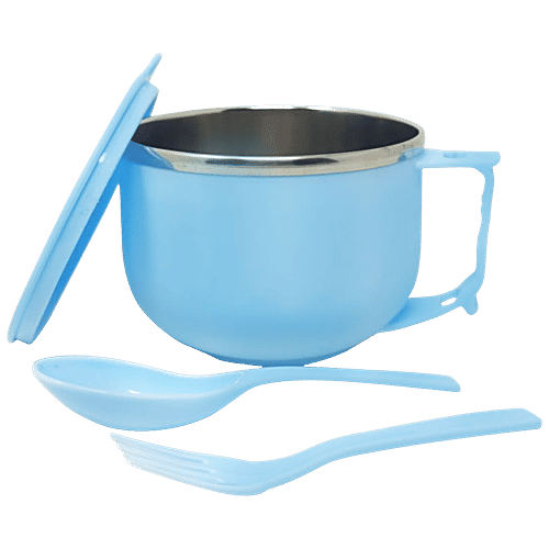 Trm Multi-Use/Maggie Noodle Soup Bowl With Lid & Spoon Holder - Insulated Stainless Steel, 650 ml  