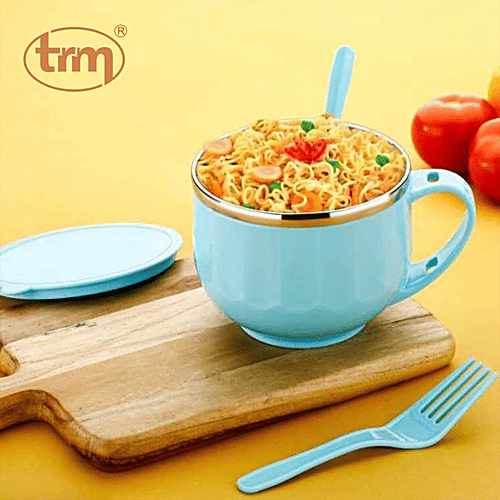 Trm Multi-Use/Maggie Noodle Soup Bowl With Lid & Spoon Holder - Insulated Stainless Steel, 650 ml  