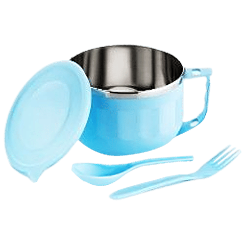 Trm Multi-Use/Maggie Noodle Soup Bowl With Lid & Spoon Holder - Insulated Stainless Steel, 650 ml  