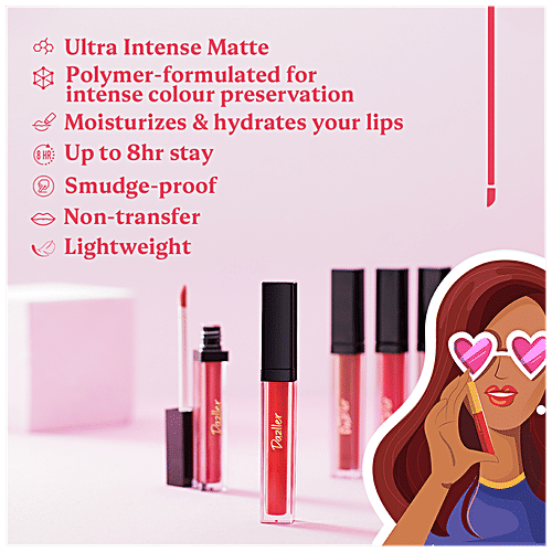 Dazller All Day Lip Colour, 5 g DLC029 - Cabernet Ultra Matte Finish, Moisturises & Hydrates, Smudge-Proof, Non-Transfer, Lightweight, 8 Hour Stay