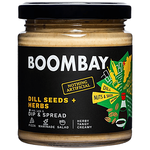 Boombay Dill Seeds + Herbs Dip & Spread - Herby, Tangy & Creamy, 190 g  