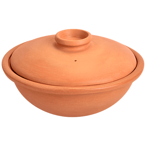 Buy mbc Clay Cooking Bowl With Lid Microwave Safe, Brown Online at
