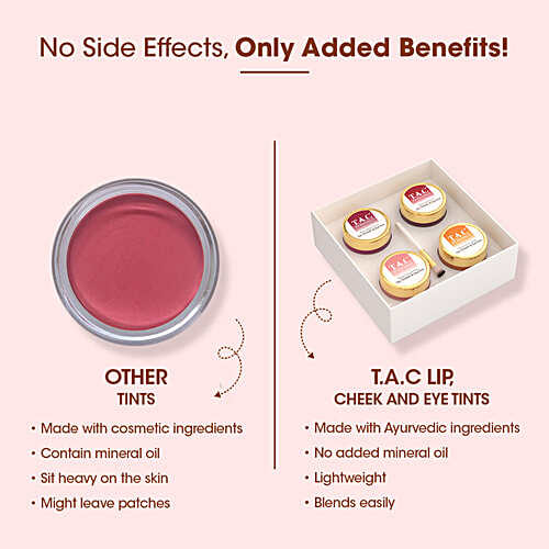 TAC - The Ayurveda Co. Lip Cheek & Eye Tints Magic Box - Assorted Shades, 20 g  Longlasting Impact, For Bright Lips & Cheeks