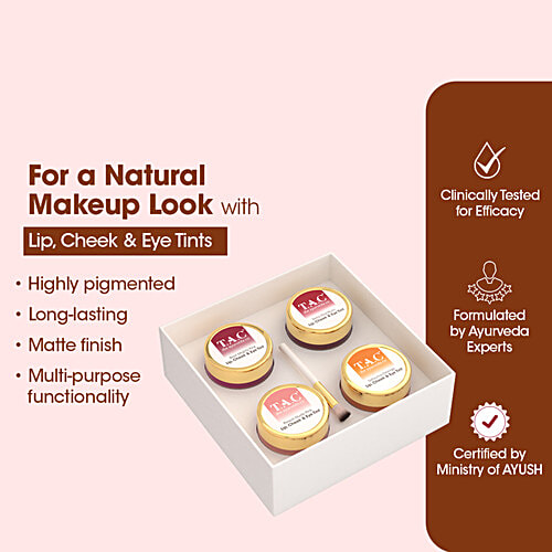TAC - The Ayurveda Co. Lip Cheek & Eye Tints Magic Box - Assorted Shades, 20 g  Longlasting Impact, For Bright Lips & Cheeks