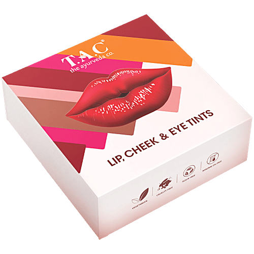 TAC - The Ayurveda Co. Lip Cheek & Eye Tints Magic Box - Assorted Shades, 20 g  Longlasting Impact, For Bright Lips & Cheeks