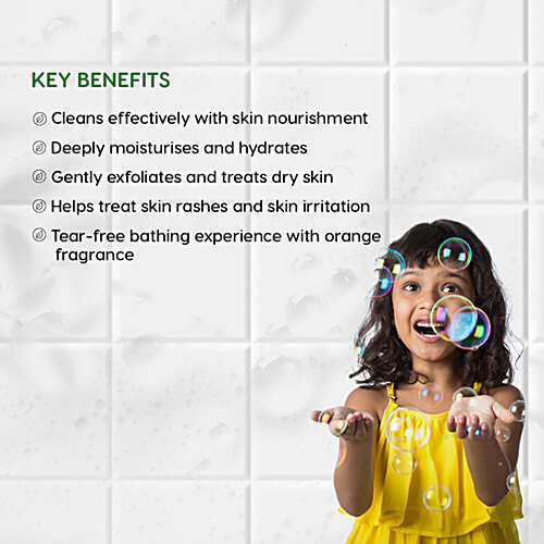 ShuShu Babies Fruity Orange Face & Body Wash For Kids, 200 ml  With Orange Extract & Manjistha, Tear Free, Toxin Free, pH Balanced, Hypoallergenic