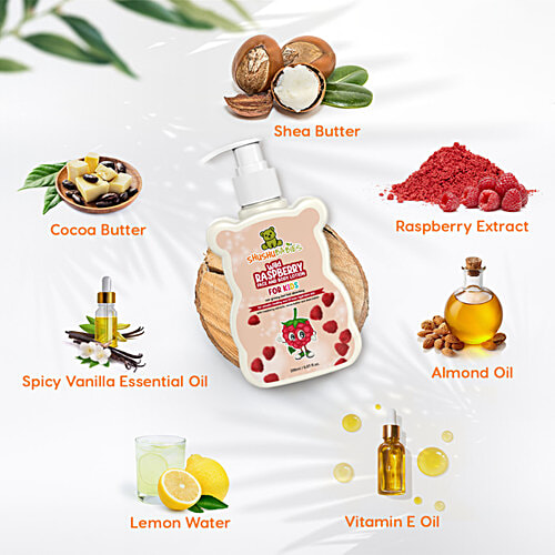 ShuShu Babies Wild Raspberry Face & Body Lotion - For Kids, 200 ml Non-Greasy, Fast Absorbing