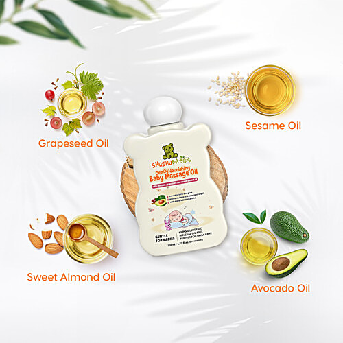 ShuShu Babies Gently Nourishing Baby Massage Oil, 200 ml  