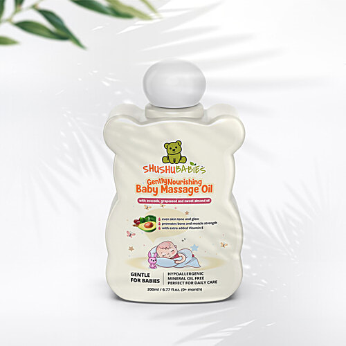 ShuShu Babies Gently Nourishing Baby Massage Oil, 200 ml  