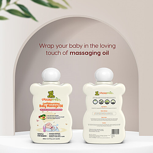 ShuShu Babies Gently Nourishing Baby Massage Oil, 200 ml  