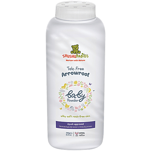 ShuShu Babies Arrowroot Baby Powder, 200 g Dermatologically Tested, Clinically Proven