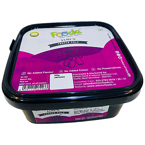Fooda Jamun Pulp - Frozen Fresh, 500 g  No Preservative, No Colour, No Added Flavour