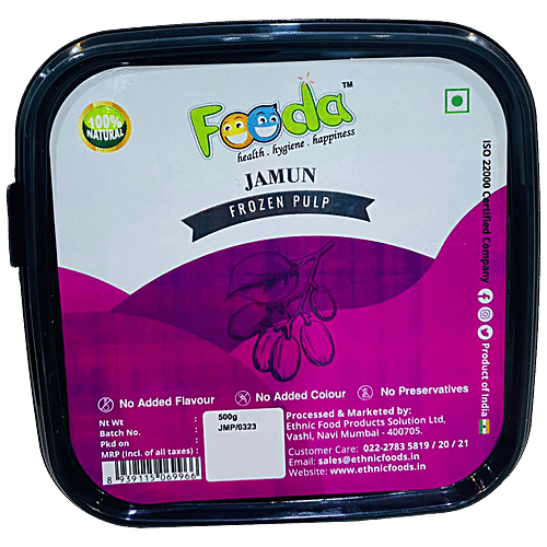 Fooda Jamun Pulp - Frozen Fresh, 500 g  No Preservative, No Colour, No Added Flavour