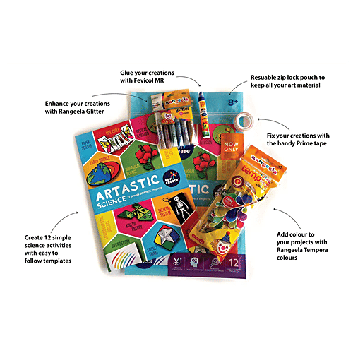 Fevicreate Artastic Science DIY Kit - Assorted Colours, Age 8+, 5 pcs All In One Educational & Fun Learning,