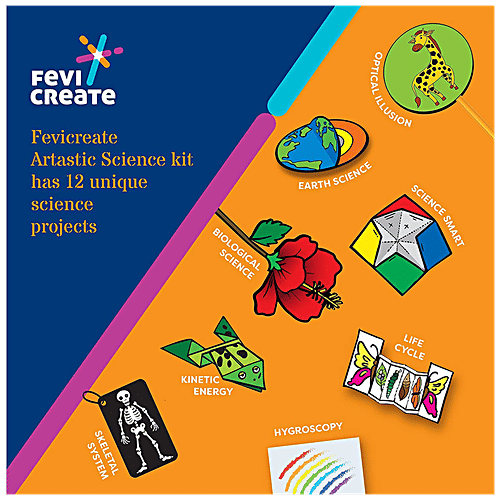 Fevicreate Artastic Science DIY Kit - Assorted Colours, Age 8+, 5 pcs All In One Educational & Fun Learning,
