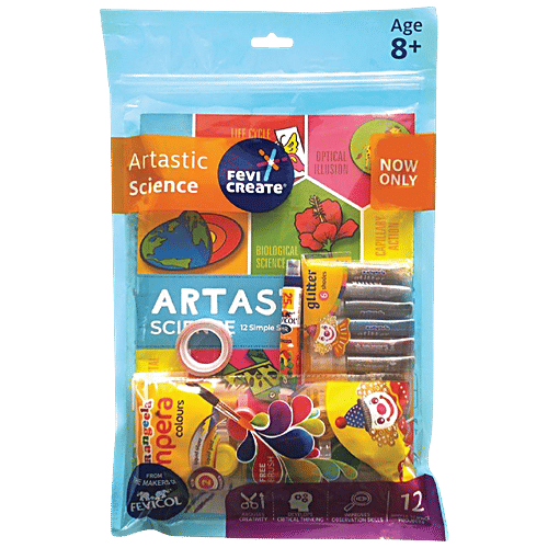 Fevicreate Artastic Science DIY Kit - Assorted Colours, Age 8+, 5 pcs All In One Educational & Fun Learning,