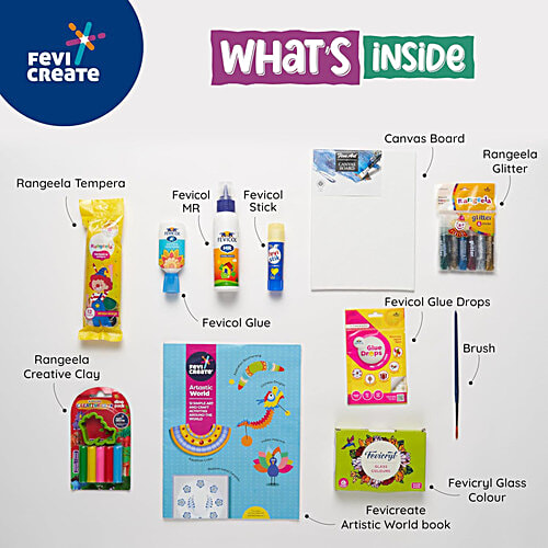 Fevicreate DIY Art & Craft Kit For Kids With School Backpack, 1 set All In One Diy Crafting Kit For Children Of Ages 5-14,