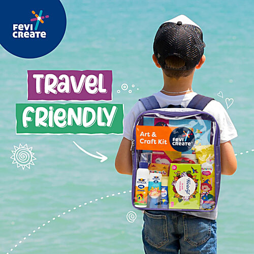 Fevicreate DIY Art & Craft Kit For Kids With School Backpack, 1 set All In One Diy Crafting Kit For Children Of Ages 5-14,