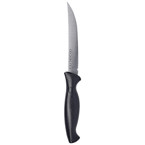 KAI Stainless Steel Slicing Kitchen Knife - Black, 1 pc  Food Grade, Long-Blade, Strong Handle, Kitchen Tool