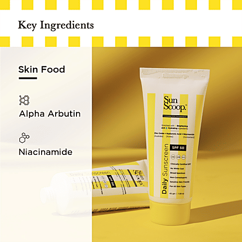SunScoop Sunscreen - SPF 50 PA+++, UVA, UVB, 45 g No White Cast