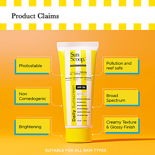 SunScoop Sunscreen - SPF 50 PA+++, UVA, UVB, 45 g No White Cast