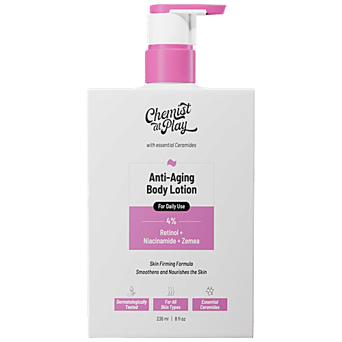 Chemist At Play  Anti-Aging Body Lotion - With Essential Ceramides, 4% Retinol, Niacinamide, Zemea, 236 ml  
