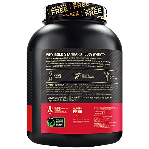 Optimum Nutrition Gold Standard Whey Protein Powder - Vanilla Ice Cream, 2.5 kg  For Muscle Support & Recovery, Gluten Free, Zero Added Sugar