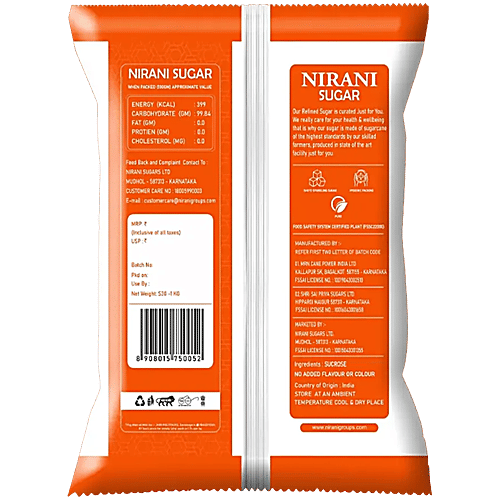 Mrn Nirani Sugars Sugar Sulphur Free - Double Refined, Premium, 1 kg  