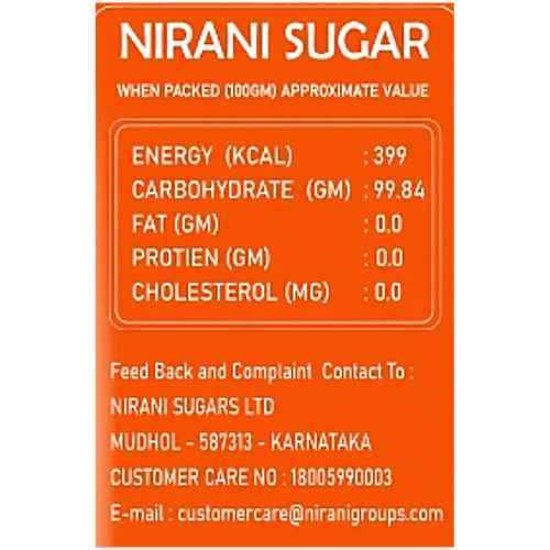 Mrn Nirani Sugars Sugar Sulphur Free - Double Refined, Premium, 1 kg  