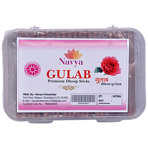 Navya Gulab Premium Incense/Dhoop Sticks, 140 pcs  