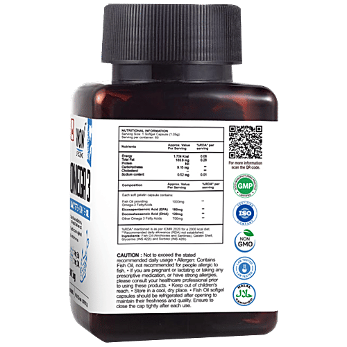 Buy WOW Life Science Omega 3 Daily Strength Fish Oil Capsules Online at