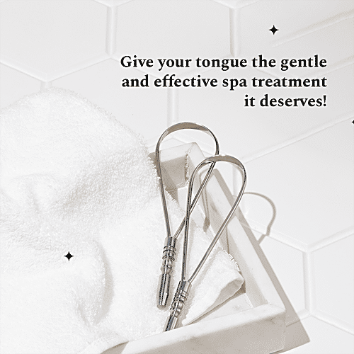 Perfora Tongue Cleaner - Silver, 1 pc  100% Stainless Steel, Eliminates Bad Breath, Rust Proof