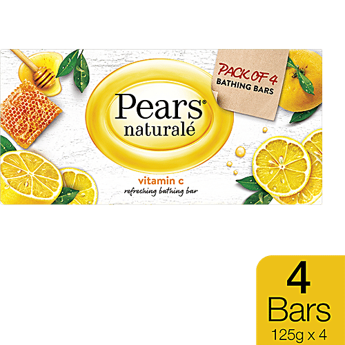 Pears Naturale Vitamin C Refreshing Bathing Bar, 125 g (Pack of 4) 