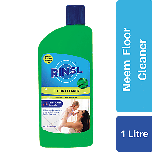 Rinsl Neem Fragrance Floor Cleaner, 1 L Triple Action Formula, Kills 99.9% Germs,