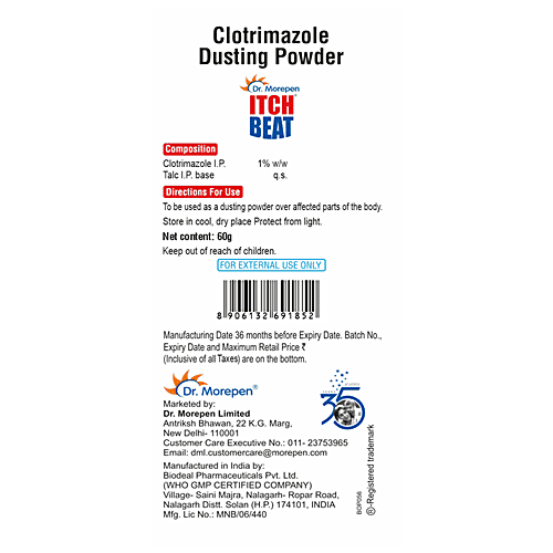 Buy Dr. Morepen Itch Beat Antifungal Dusting Powder Online at Best