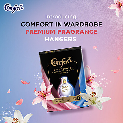 Comfort In-Wardrobe Premium Fragrance Hangers - Morning Fresh & Lily Fresh, 8 g (Pack of 4) 