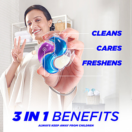 Surf Excel 3 In 1 Smart Shots For Front Load & Top Load Washing Machines, 588 g (28x21 g each) Pack of 28 Shots, For Top Load & Front Load Washing Machines, Long Lasting Fragrance