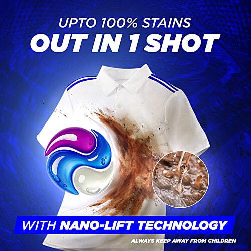 Surf Excel 3 In 1 Smart Shots For Front Load & Top Load Washing Machines, 588 g (28x21 g each) Pack of 28 Shots, For Top Load & Front Load Washing Machines, Long Lasting Fragrance