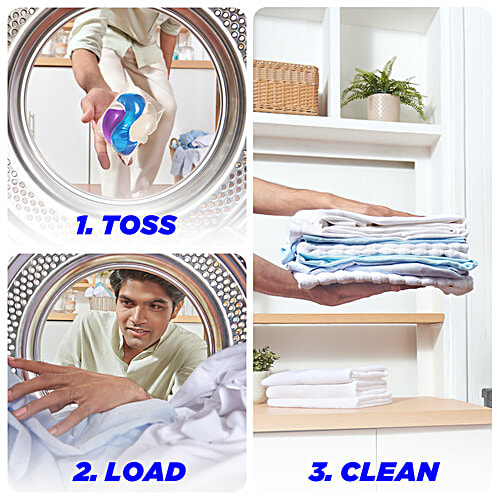 Surf Excel 3 In 1 Smart Shots For Front Load & Top Load Washing Machines, 588 g (28x21 g each) Pack of 28 Shots, For Top Load & Front Load Washing Machines, Long Lasting Fragrance