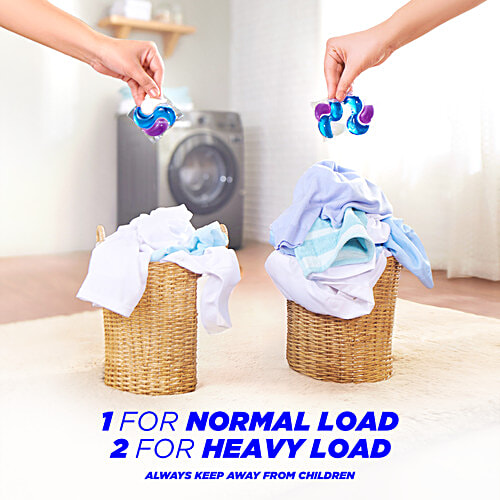Surf Excel 3 In 1 Smart Shots For Front Load & Top Load Washing Machines, 588 g (28x21 g each) Pack of 28 Shots, For Top Load & Front Load Washing Machines, Long Lasting Fragrance