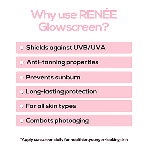 Renee Glow Screen Sunscreen Spray - SPF 50, 50 ml Dewy Finish, For All Skin Types