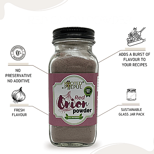 Rooted Peepul Red Onion Powder, 60 g  All Natural, Fresh & Pure