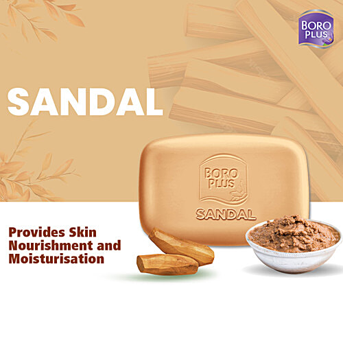 Boroplus Antiseptic + Moisturising Sandal Soap - With Neem, 125 g (Pack of 4) Paraben Free, Kills 99.99% Germs & Virus