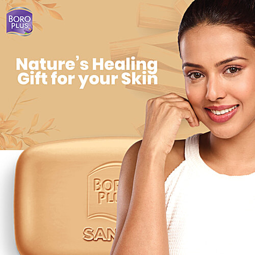 Boroplus Antiseptic + Moisturising Sandal Soap - With Neem, 125 g (Pack of 4) Paraben Free, Kills 99.99% Germs & Virus