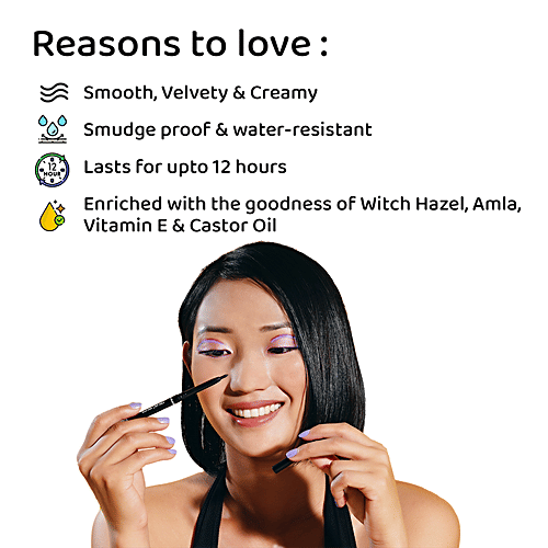 Elitty Black Out Kohl Kajal Liner With Witch Hazel & Amla & Almond Oil, 0.27 g Intense Black 